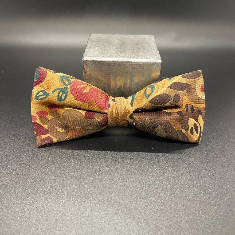 Vintage multi- colored earth tone Bow Tie